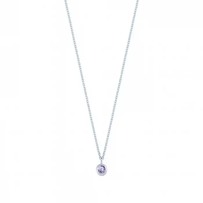 Purple Aura Solitaire Necklace