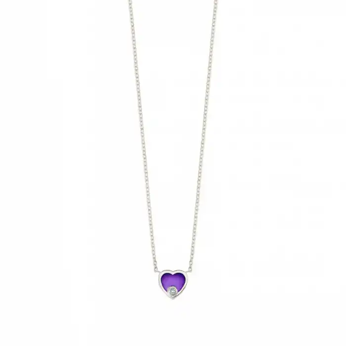 Purple Blush Heart Necklace