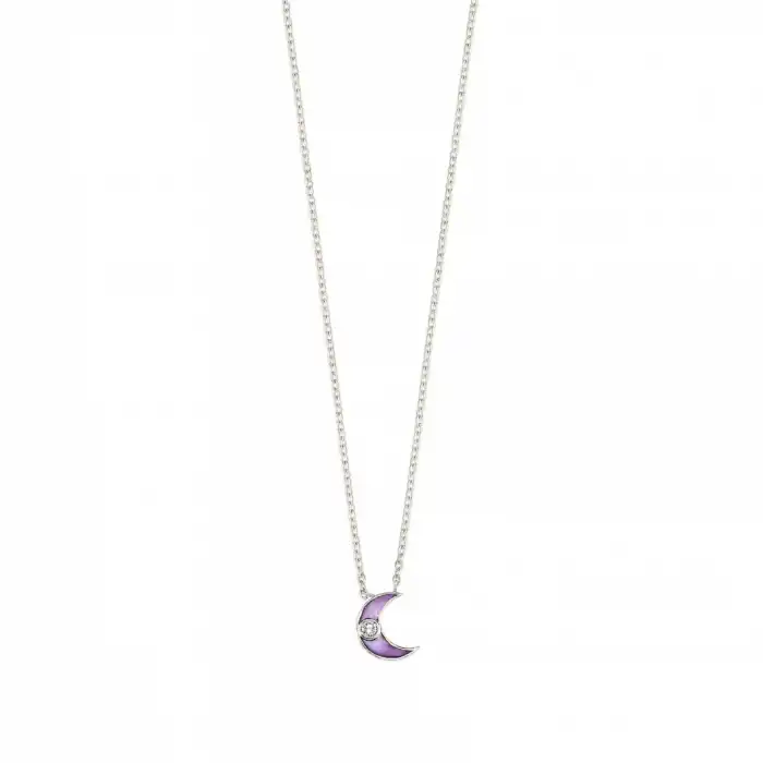 Purple Crescent Necklace