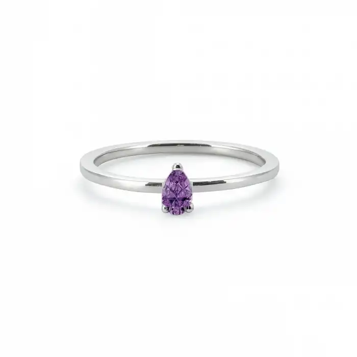 Purple Elegant Drop Ring