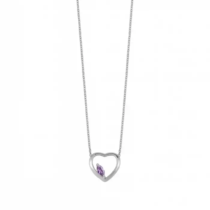 Purple Eternal Heart Necklace