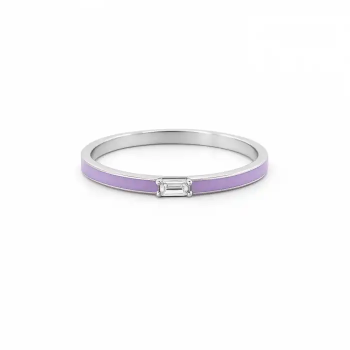 Purple Glow Baguette Ring