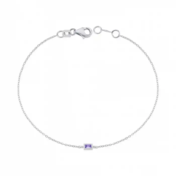 Purple Grace Baguette Bracelet
