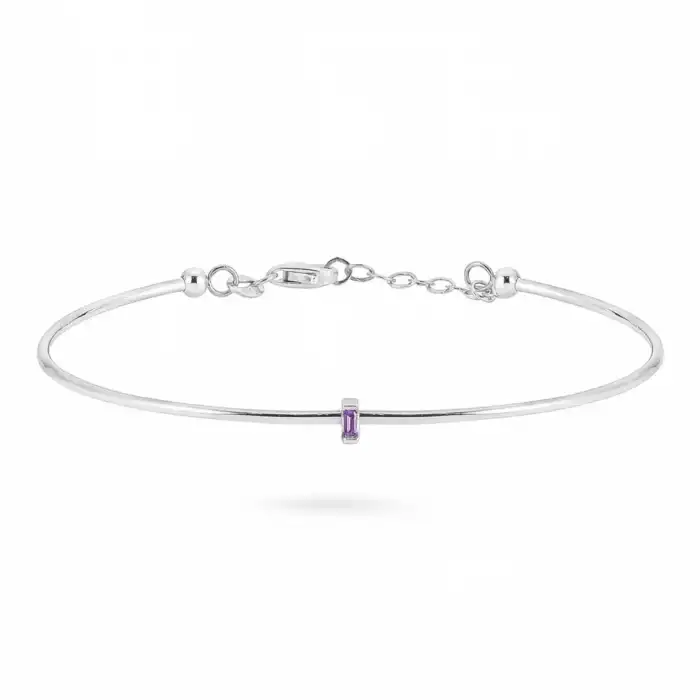 Purple Slim Baguette Bracelet