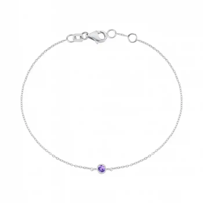 Purple Solitaire Bracelet