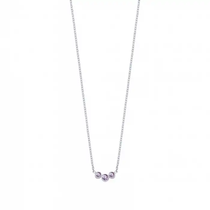 Purple Trio Minimal Necklace