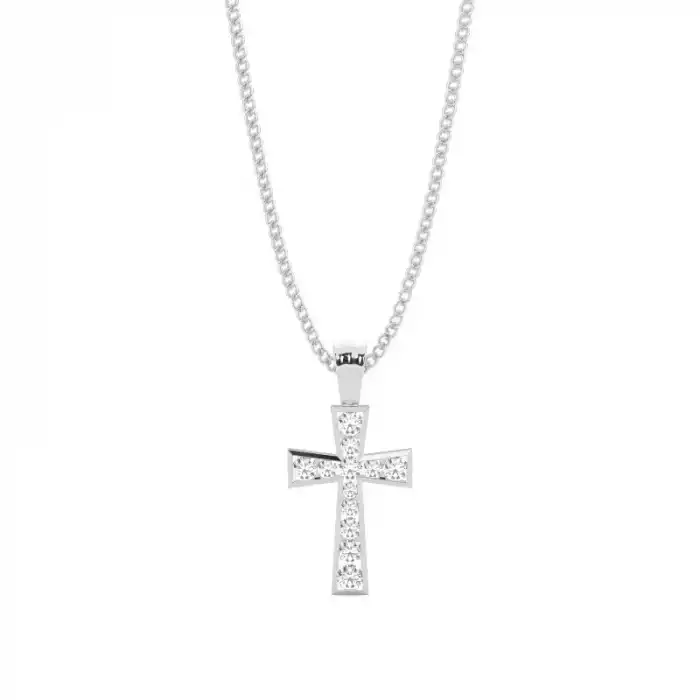 Radiant Diamond Cross Necklace