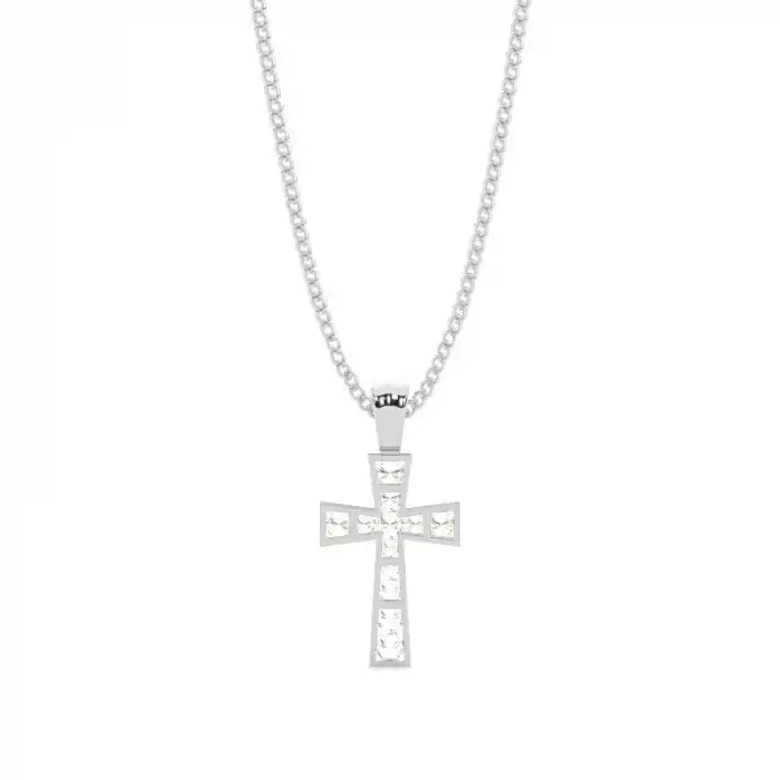 Radiant Diamond Cross Necklace