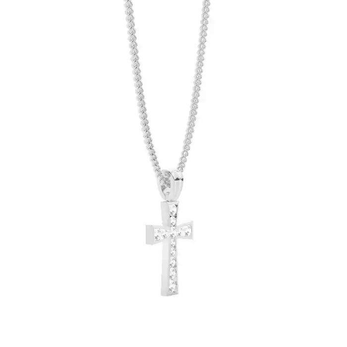 Radiant Diamond Cross Necklace