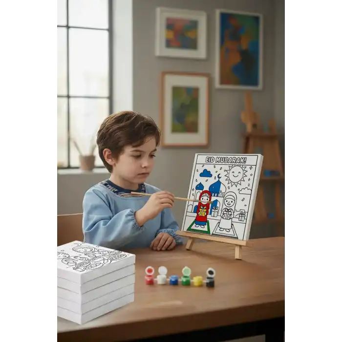 Ramazan & Bayram Eğitici Boyama Seti Eid Mubarak (Şövaleli)