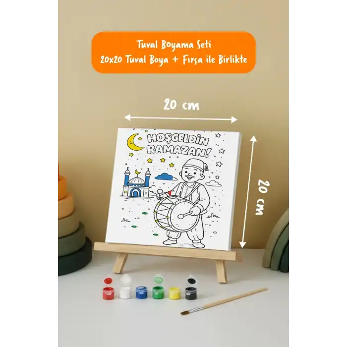 Ramazan Eğitici Boyama Seti Davulcu ile Hoş Geldin Ramazan (Şövaleli)