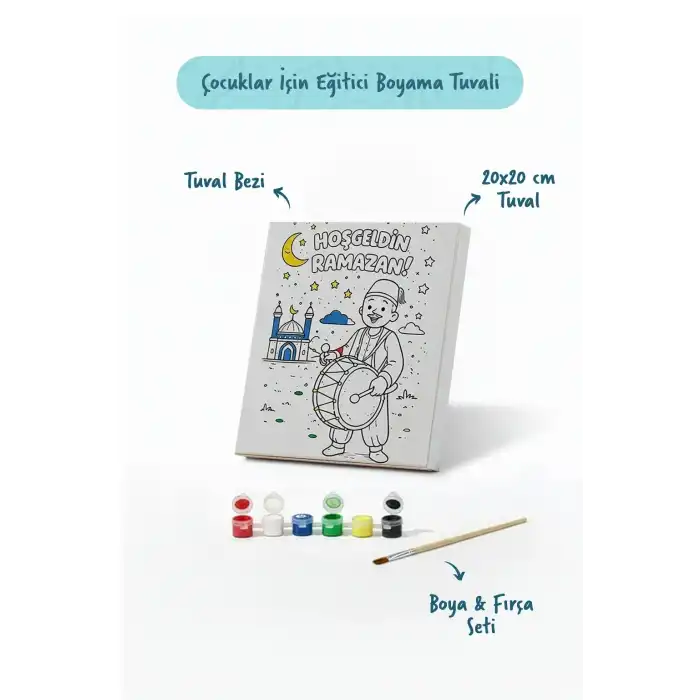Ramazan Eğitici Boyama Seti Davulcu ile Hoş Geldin Ramazan (Şövalesiz)