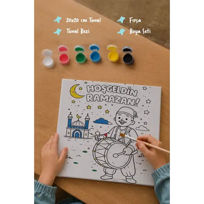 Ramazan Eğitici Boyama Seti Davulcu ile Hoş Geldin Ramazan (Şövalesiz)