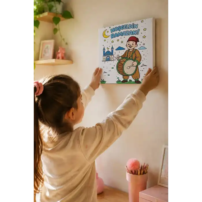 Ramazan Eğitici Boyama Seti Davulcu ile Hoş Geldin Ramazan (Şövalesiz)