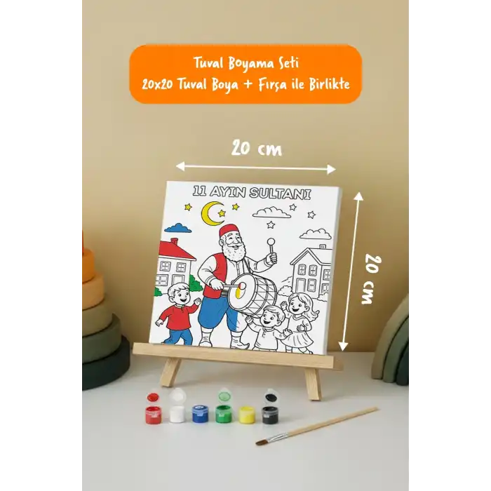 Ramazan Eğitici Boyama Seti Davulcu ve Çocuklar (Şövaleli)
