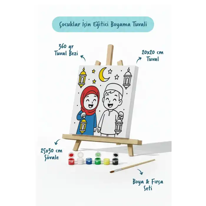 Ramazan Eğitici Boyama Seti Fenerli Çocuklar (Şövaleli)