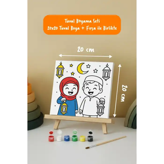 Ramazan Eğitici Boyama Seti Fenerli Çocuklar (Şövaleli)