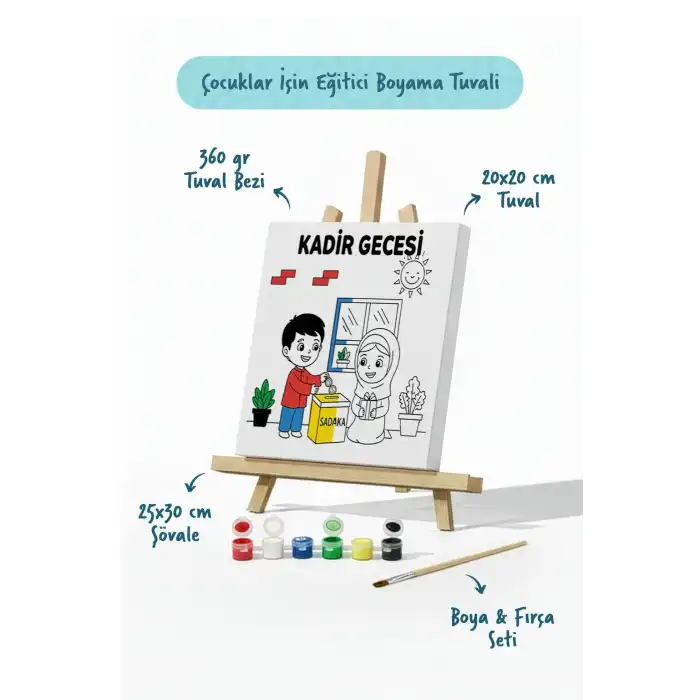 Ramazan Eğitici Boyama Seti Kadir Gecesi Sadaka (Şövaleli)