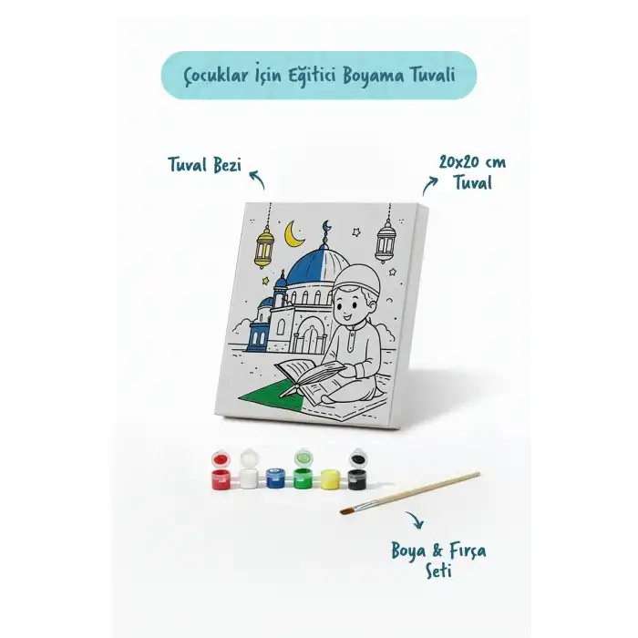 Ramazan Eğitici Boyama Seti Kur’an Okuyan Çocuk (Şövalesiz)