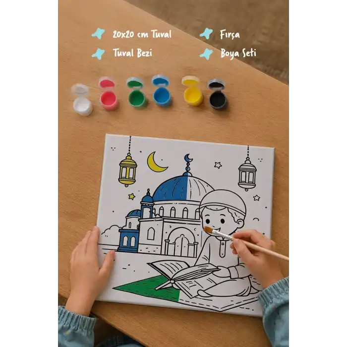 Ramazan Eğitici Boyama Seti Kur’an Okuyan Çocuk (Şövalesiz)
