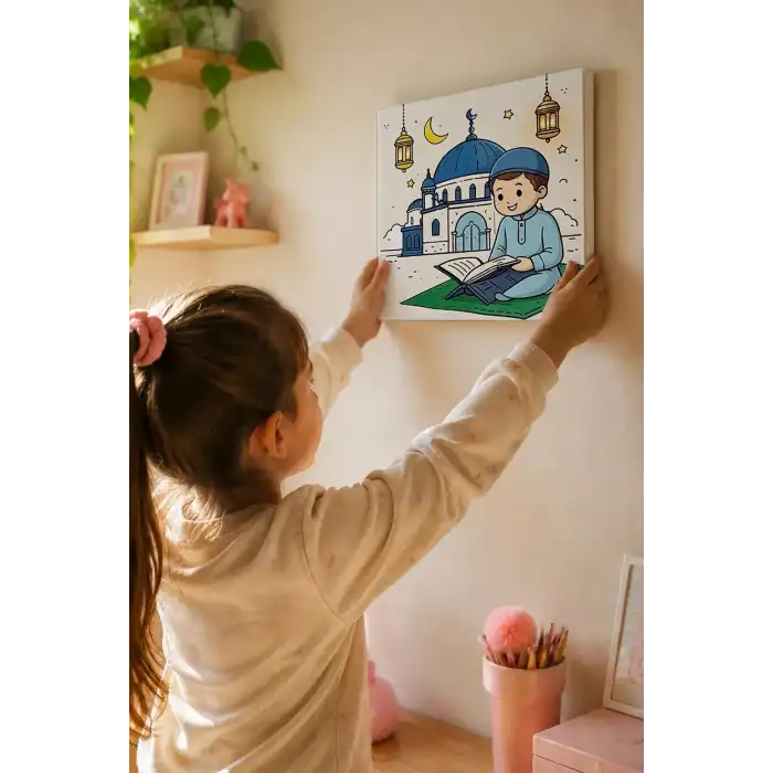Ramazan Eğitici Boyama Seti Kur’an Okuyan Çocuk (Şövalesiz)