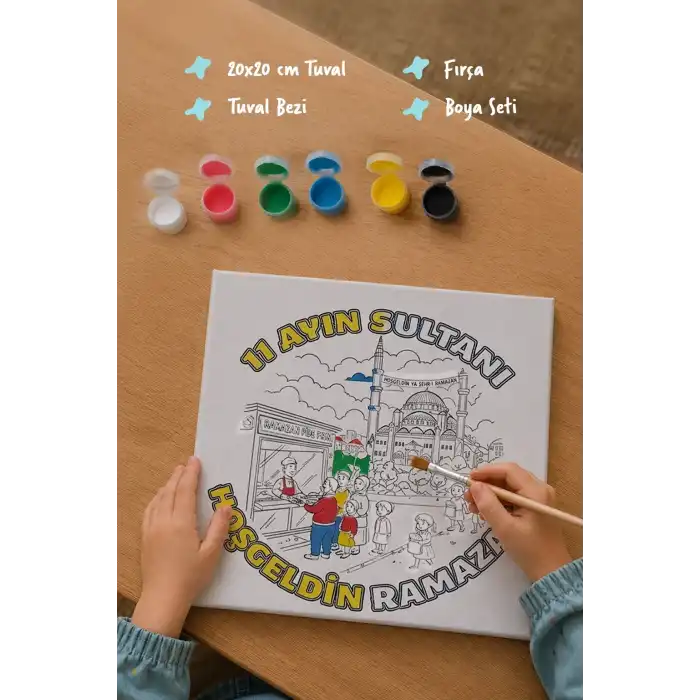 Ramazan Eğitici Boyama Seti Mahallede Ramazan Coşkusu (Şövalesiz)