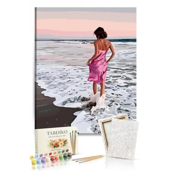 Sayılarla Boyama Seti 40 x 50 cm Tuval Şasesine Gerili Kumsal