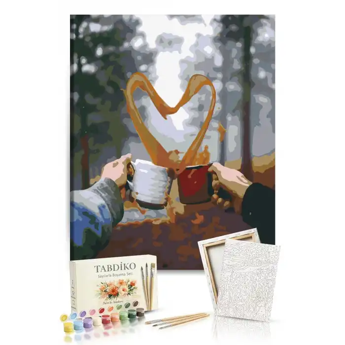 Sayılarla Boyama Seti 40 x 50 cm Tuval Şasesine Gerili Sen ve Ben