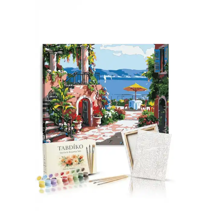 Sayılarla Boyama Seti 40 x 50 cm Tuval Şasesine Gerili Yalı