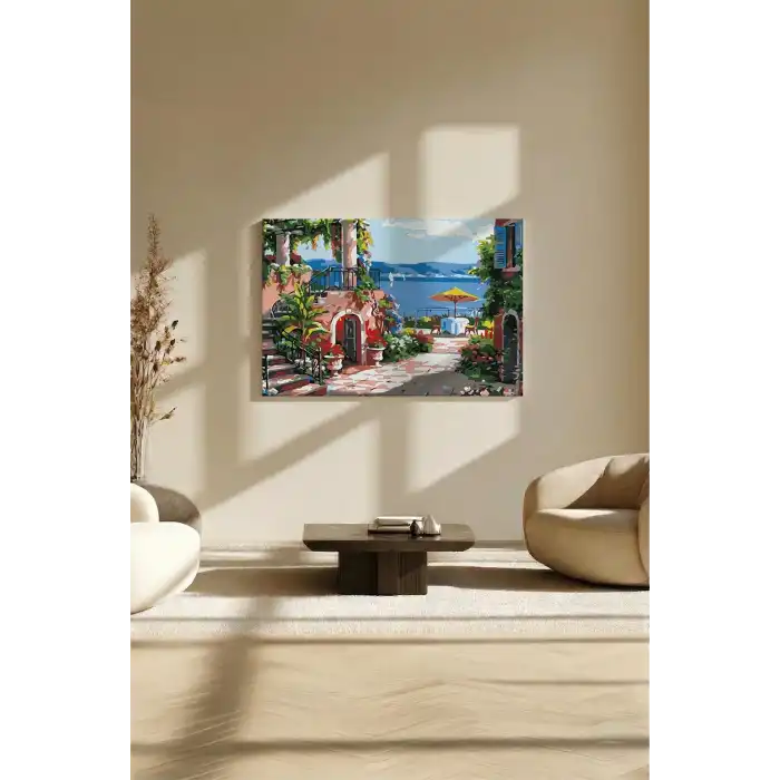 Sayılarla Boyama Seti 40 x 50 cm Tuval Şasesine Gerili Yalı