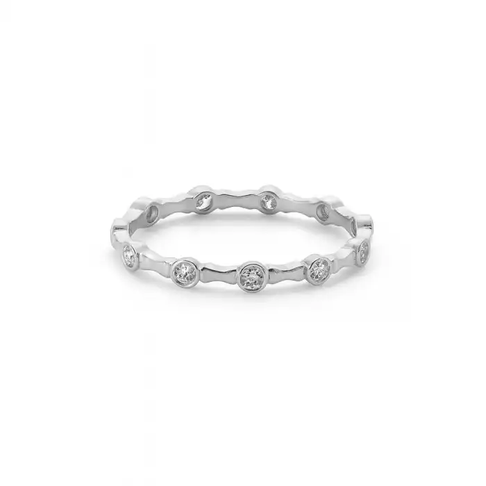 Sculpted Bone-Form Full Eternity Diamond Ring