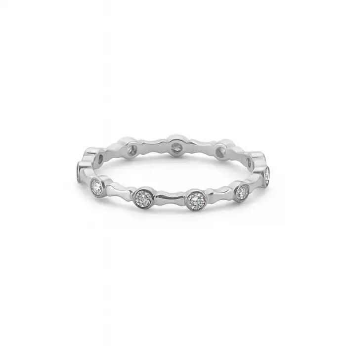 Sculpted Bone-Shaped Full Eternity Diamond Ring