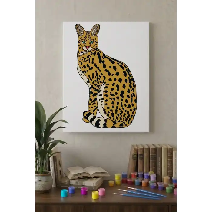 Serval Desenli Mandala Tuval Boyama Seti 40x50 cm