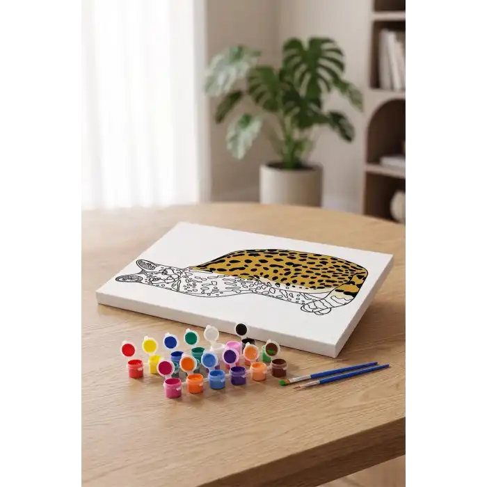 Serval Desenli Mandala Tuval Boyama Seti 40x50 cm