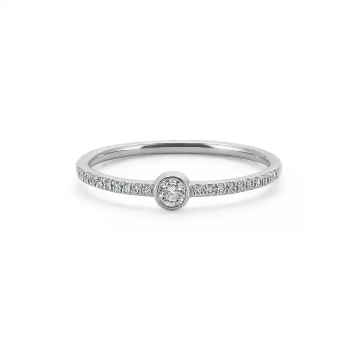 Side Stone Solitaire Diamond Ring