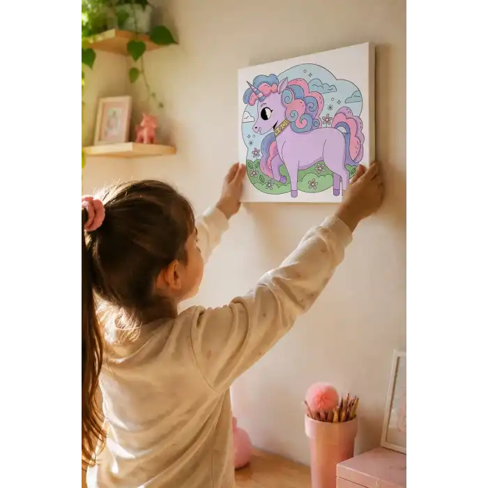 Sihirli Midilli Boyama Tuvali – Şövalesiz Boya Seti 20x20