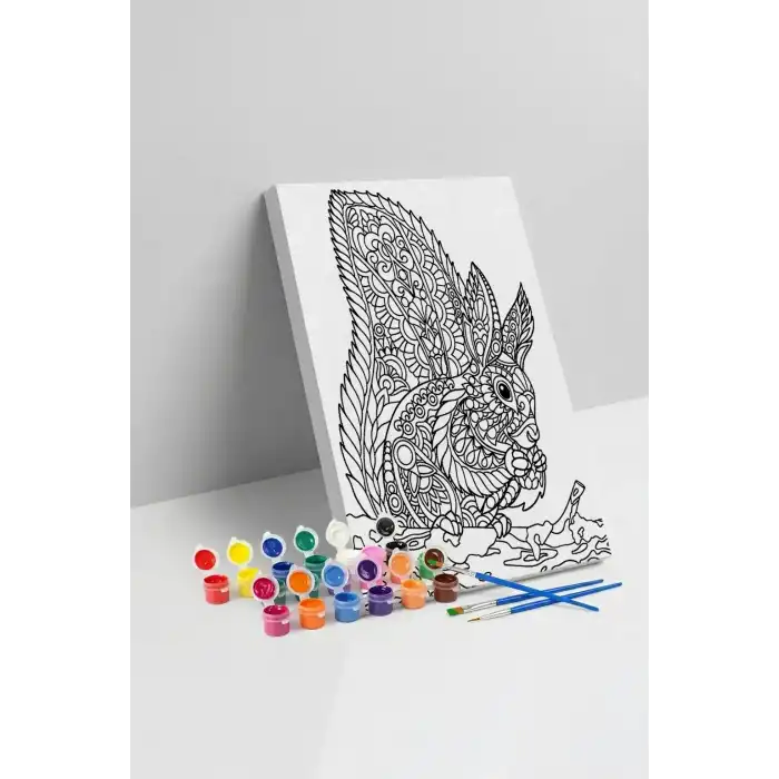 Sincap Desenli Mandala Tuval Boyama Seti 40x50 cm