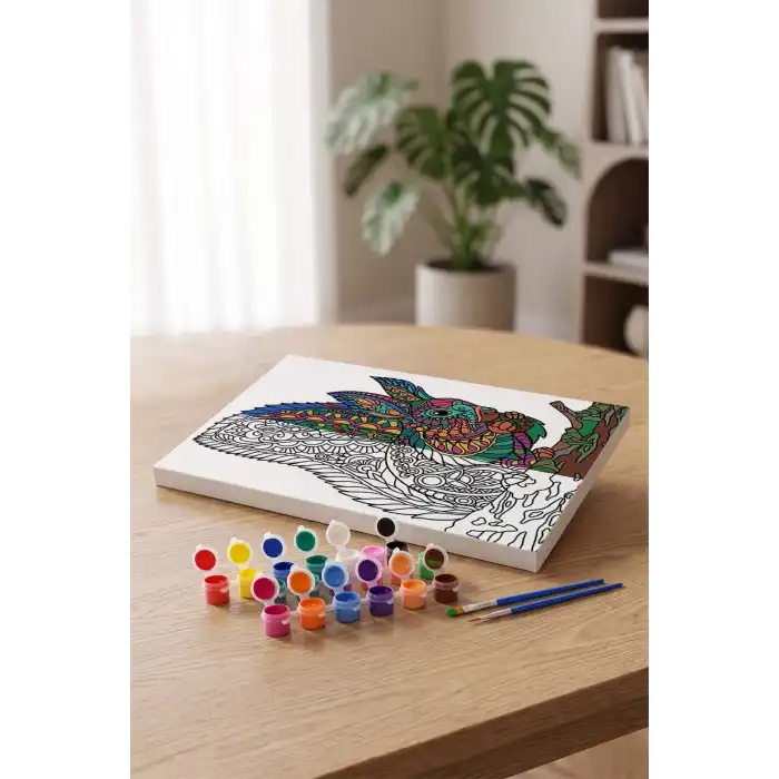 Sincap Desenli Mandala Tuval Boyama Seti 40x50 cm