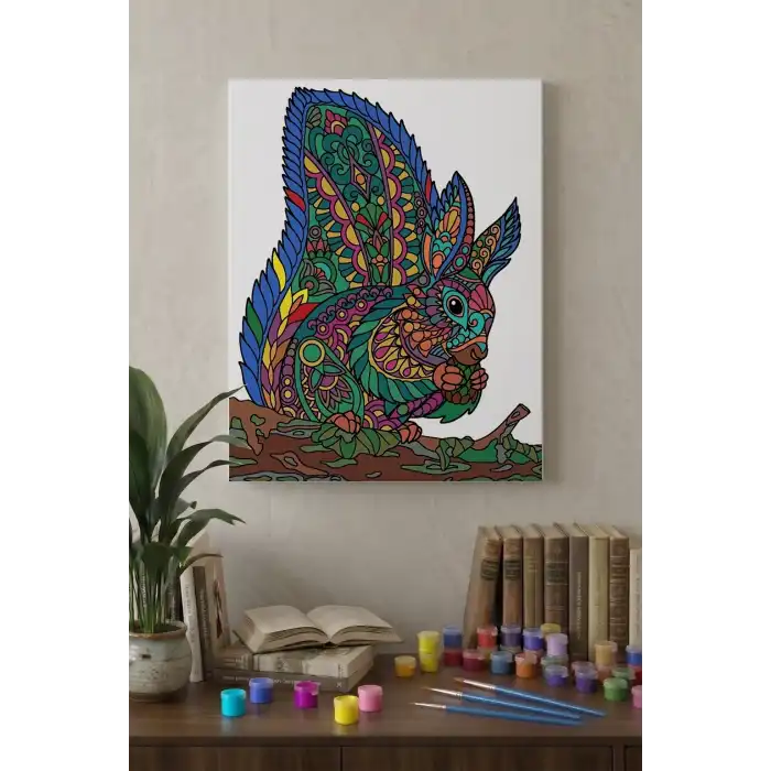 Sincap Desenli Mandala Tuval Boyama Seti 40x50 cm