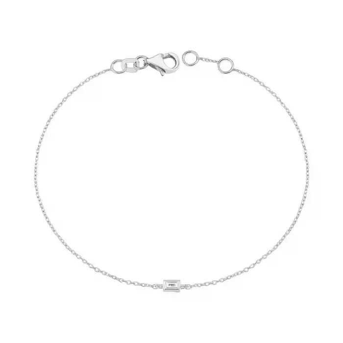 Single Baguette Diamond Chain Bracelet