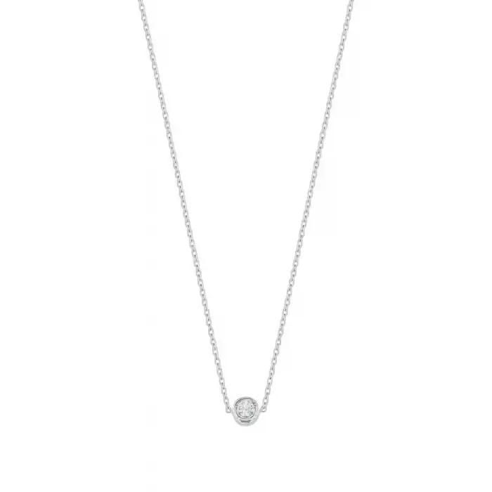 Single Diamond Pendant Necklace