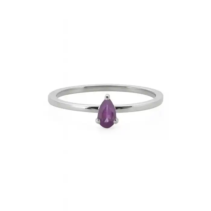 Teardrop Amethyst Ring