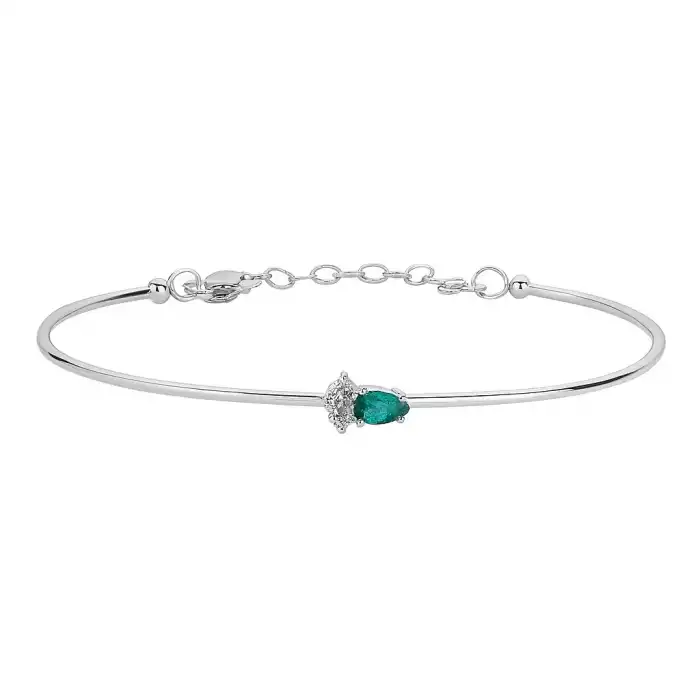 Teardrop Emerald & Diamond Bracelet