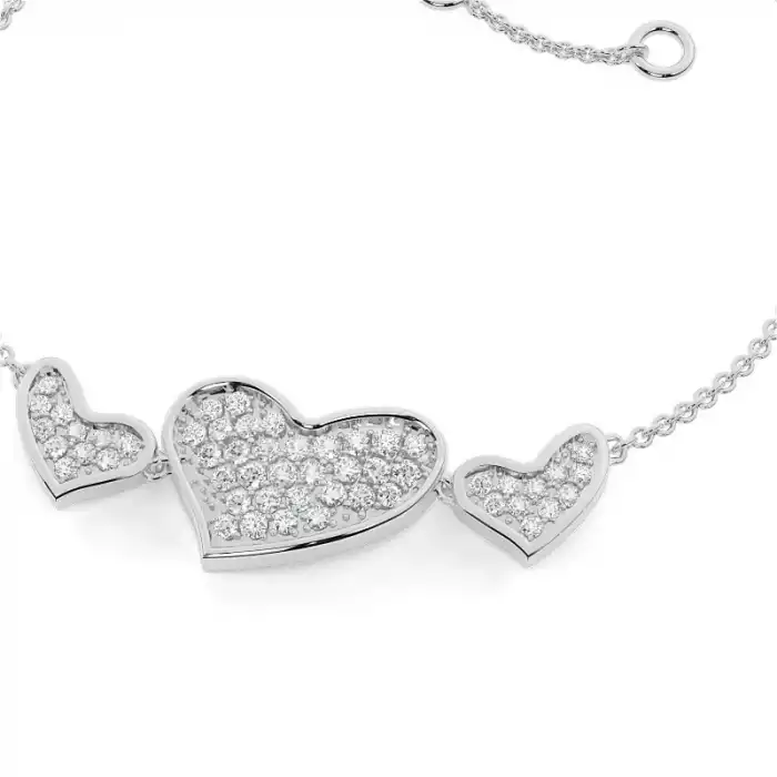 Trinity Heart Diamond Bracelet