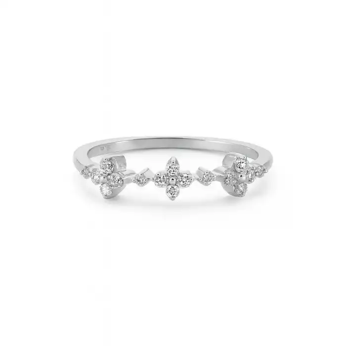 Triple Clover Diamond Ring
