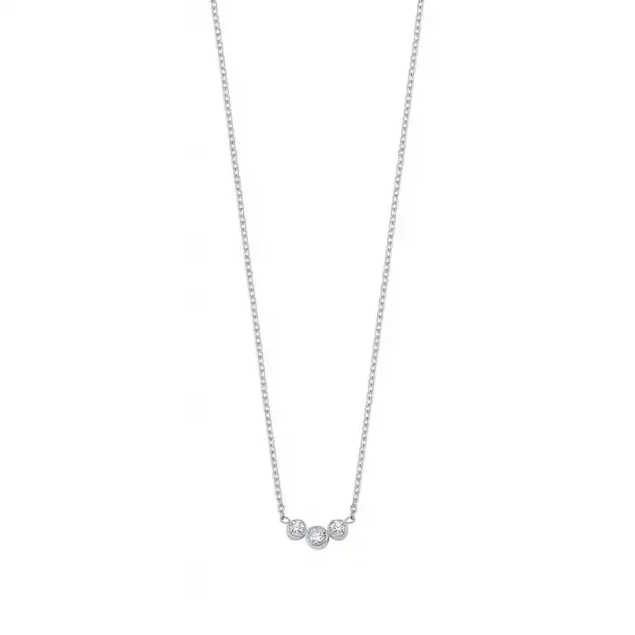 Triple Diamond Pendant Necklace