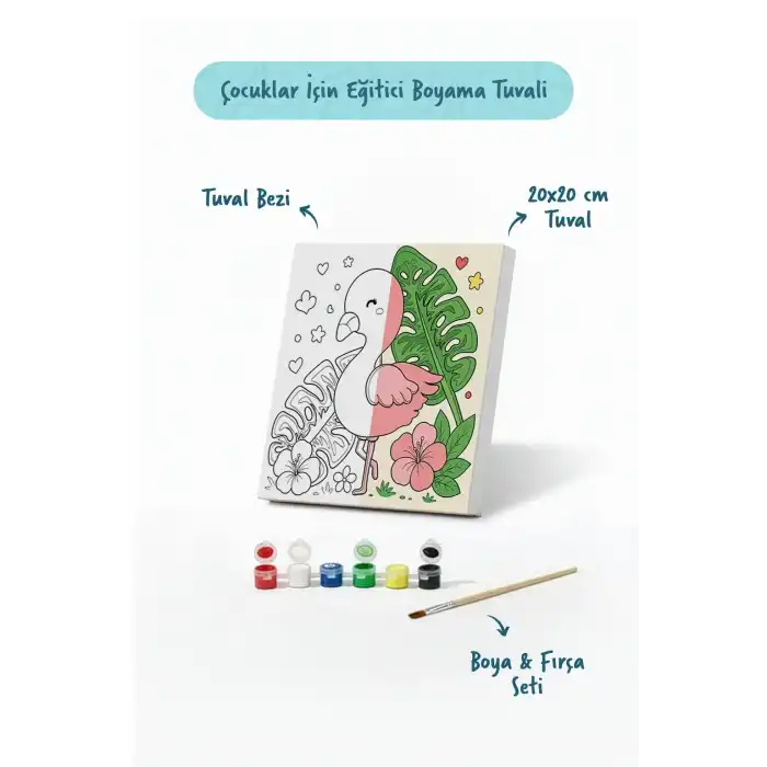 Tropik Bahçe Boyama Tuvali – Şövalesiz Boya Seti 20x20