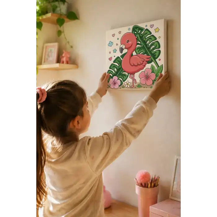 Tropik Bahçe Boyama Tuvali – Şövalesiz Boya Seti 20x20