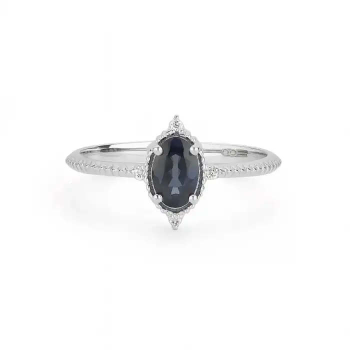 Vintage Oval Sapphire and Diamond Ring