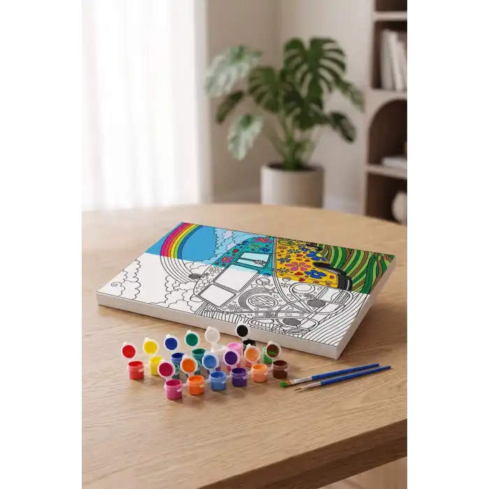 Vosvos Desenli Mandala Tuval Boyama Seti 40x50 cm